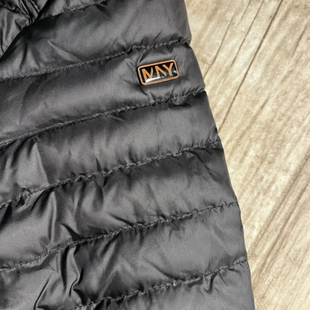 ANDREW MARC Long‎ Black Puffer Coat High Neck Button Vent Pockets - Picture 8 of 11